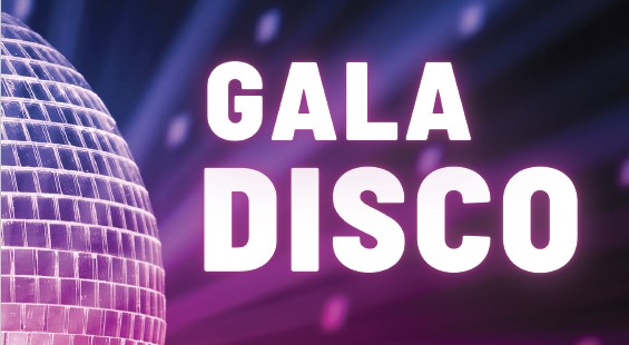 Disco ball on a purple glittery background. 