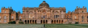 A photograph of Gosford House, East Lothian, showing part of its lawns in front.